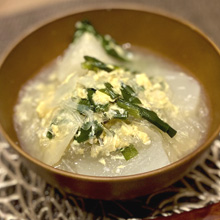 春雨とニラの塩麹生姜スープ
