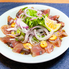 鰹のかぼすカルパッチョ